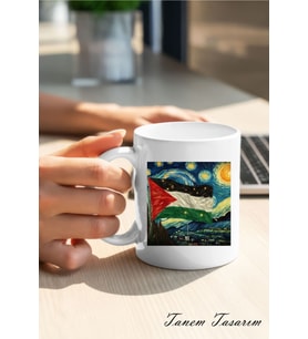Tanem Filistin Tasarımlı Baskılı Kupa Bardak , Gazze Kupa Bardak , Küdüs Kupa Bardağı Klasik