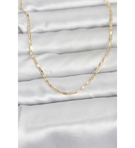 CM 14K Gold Renk Lazerli Zincir Model 60 cm Kadın Kolye TJ-BKO10957