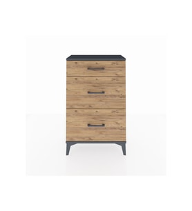Arges Komodin 3 Çekmeceli 60x30x96 Antrasit-Çam