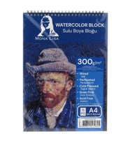SÜDOR MN27-4 MONA LISA SPİRALLİ RESİM DEFTERİ - SULU BOYA BLOĞU A4 (29.7x21cm) 300gr.15YP.