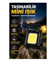 Şarjlı COB LED Mini Fener – 4 Işık Modlu, Manyetik Tabanlı ve Katlanabilir Standlı