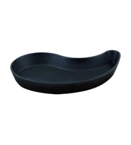 Lava Döküm Damla Formlu Yingyang Fajita Tabağı Ölçü 10x20cm. (Siyah)