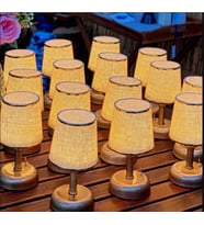RİOLİGHT RETRO,RUSTİK,VİNTAGE LEDLİ PİLLİ RESTORANT,ODALAR,OTELLER,CAFELER İÇİN ABAJUR GECE LAMBASI  (Eskitme Altın)