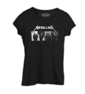 Metallica - Grup Elemanları Wall Siyah Kadın Tshirt