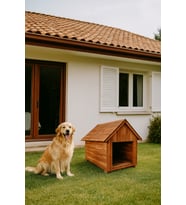 Orta Boy Irk Köpekler Için Doğal Ahşap Kulübe Dış Mekan Köpek Evi