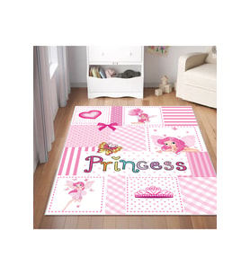 Rovigo Home Dijital Baskı Yıkanabilir Kaymaz Taban Çocuk Halısı RVG4076-HP645 (Pembe)