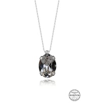 Swarovski Crystal Kadın Oval Zirconia Tırnaklı Gümüş Kolye