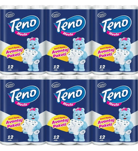 Teno Ultra Kağıt Havlu Çift Katlı 72 Li Paket (6PK*12) (Avantaj Pk Serisi)