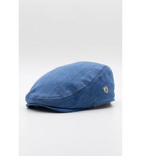 Erkek Jean Flat Cap Kasket - Açık Mavi Kot Şapka  Standart Fit/Esnek
