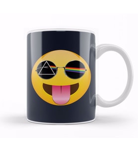 Dark Side Of The Sticking Out Tongue Emoji Kupa Bardak Porselen