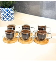 çift cidarlı türk kahvesi fincan takımı 6 kişilik