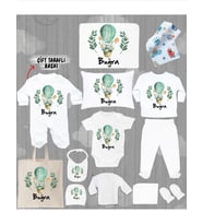 Minito Baby İsme Özel 13'lu Pamuklu Erkek Bebek Hastane Çıkışı Seti_MT_273-13 (Krem)