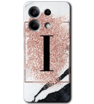 Xiaomi Redmi Note 13 Kılıf HD Desen Baskılı Kılıf - Pembe Mermer Desenli I Harfi