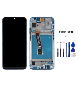 Tkgz Honor 10 Lite Uyumlu Lcd Ekran Dokunmatik -A- KaLite ÇITALI MAVİ + TAMİR SETİ