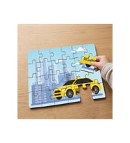 Sarı Taksi Tasarımlı 24 Parça Ahşap Çocuk Puzzle MPK1237