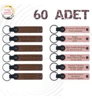 A Kahve & Yavru Ağzı, Yardım Projelerine Katılım Hediyesi, 60’lı Set, Kişiye Özel Yazılı Anahtarlık
