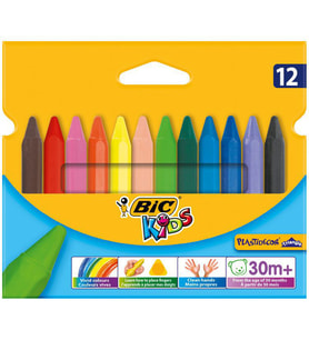 Bic Kids Plastidecor Triangle Elleri Kirletmeyen Üçgen Jumbo Mum Pastel Boya 12 Renk 