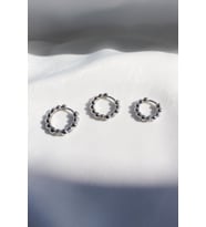 Toptop Zirkon Taşlı 3lü Küpe Seti - Silver Renk