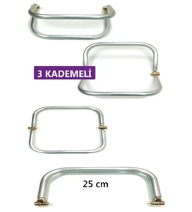 3 Kademeli Gizli Metal Mango Çanta Bursu - 25 cm - Metal Çanta Aparatı