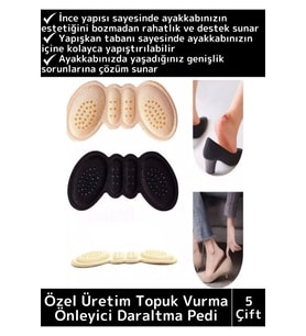 Premium Ayak Topuk Vurma Önleyici Taban Arkası Koruyucu Ayakkabı Daraltma Pedi 5 mm 5 Çift