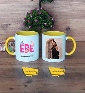 Ebe Kupa Bardak Sarı Fotoğraflı Ebeler Günü Hediyesi Tıp Bayramı Hediyesi