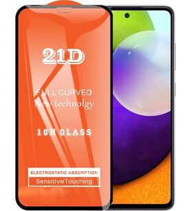 Samsung Uyumlu A52 Ekran Koruyucu 21D Tam Kaplayan Kavisli