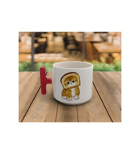 Latte & Espresso El Yapımı Haylaz Sevimli Yavru Kediler Baskılı T Kulp Kupa 200 Ml