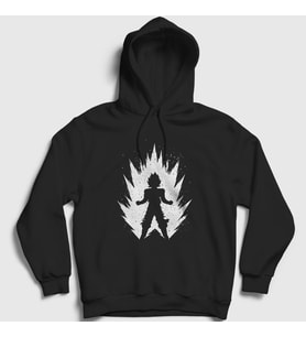 Presmono Unisex Siyah Super Saiyan Anime Dragon Ball Kapüşonlu Sweatshirt 237137tt