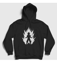 Presmono Unisex Siyah Super Saiyan Anime Dragon Ball Kapüşonlu Sweatshirt 237137tt