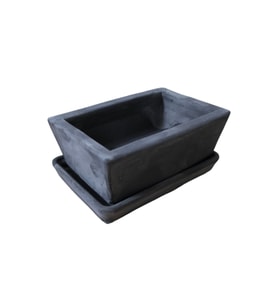 Beton Bonsai Saksısı su delikli ve tabaklı 10-15 cm