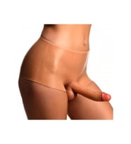 Giyilebilir Silikon Gerçekçi Dildo Pantolon Orta Boy Dolu Strapon