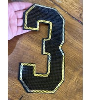 22X11 CM ÜTÜ İLE YAPIŞAN PUL PAYETLİ 3 RAKAMI ARMA DİKİŞ APLİKE