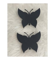 9X10 CM 2'Lİ KALIN KEÇE SİYAH KELEBEK APLİKE YAMA ARMA