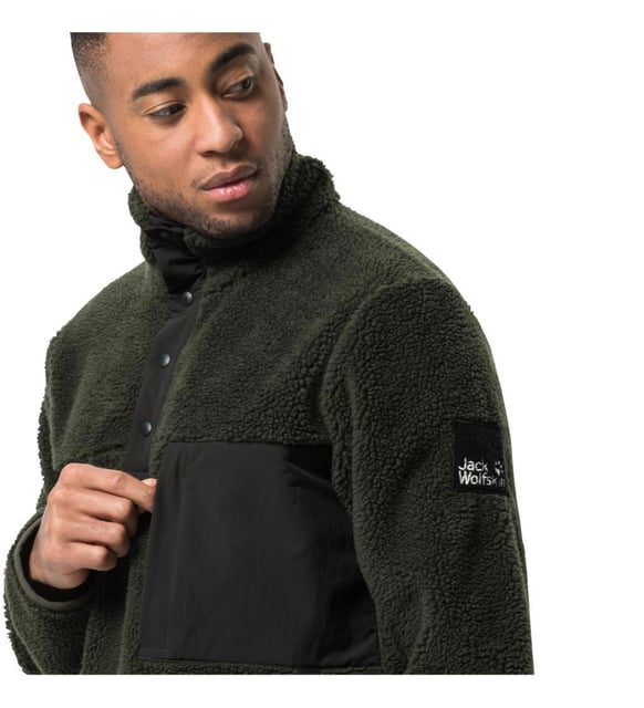 Jack Wolfskin 1710601_4018 Pank Snap Antique Green Erkek Outdoor Polar