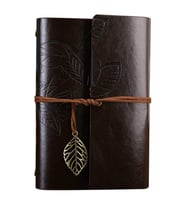 Büyük Yaprak Desenli Deri Defter