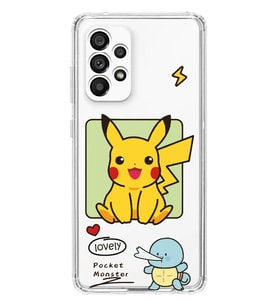 Samsung Galaxy A52 Uyumlu Pokemon Pikachu Tasarımlı Şeffaf Telefon Kılıfı