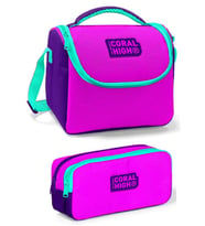 Coral High Pembe Yeşil Kız Çocuk Beslenme Çantası Seti