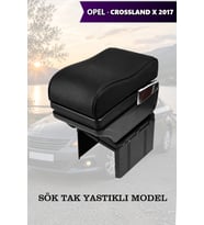 opel crossland x 2017 kol dayama Yastıklı Lüks Siyah geniş model Deri