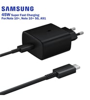 Samsung 45W Hızlı Şarj Aleti siyah Type-C Type-C  iPhone 15 Samsung S24 ultra Uygun Akım Korumalı Pd USB-C giriş TÜRKİYE GARANTİLİ