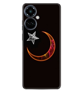 Camon 19 Pro Kılıf Resimli Desenli Silikon Platinium Series Ay Yıldız 1884