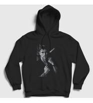 Presmono Unisex Beyaz Grayscale Chris Hemsworth Kapüşonlu Sweatshirt 358740tt (Siyah)