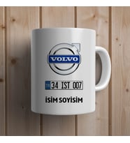 Kişiye Özel Plakalı İsimli VOLVO Kupa Bardak