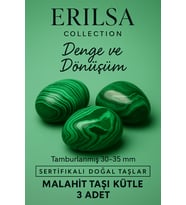Sertifikalı Doğal Malahit Taşı Kütle 3 Adet – Denge, Dönüşüm ve Koruyucu Enerji (Çok Renkli)