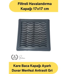#Menfez Kare Baca Kapağı Ayarlı Duvar Menfezi Antrasit Gri Filtreli Havalandırma Kapağı Plastik Vent