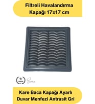 #Menfez Kare Baca Kapağı Ayarlı Duvar Menfezi Antrasit Gri Filtreli Havalandırma Kapağı Plastik Vent