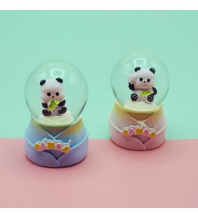 Mini Boy Sevimli Panda Tasarımlı Işıklı Kar Küresi