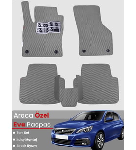 PEUGEOT 308 (2013-2022) Uyumlu EVA Paspas Tam Set–Araca Özel,Oto Paspas,Kolay Montaj