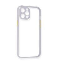 Apple İphone 12 Kılıf Miami Şeffaf Silikon - Lila