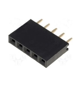 5 Pin Tek Sıra Dişi Header 180 Derece 1x5 Pin 2.54mm Soket Konnektör