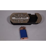 Çakmak Kişiye Özel İsim Yazılı ve Mdf Tasarım Kutulu No:49 (Mavi)